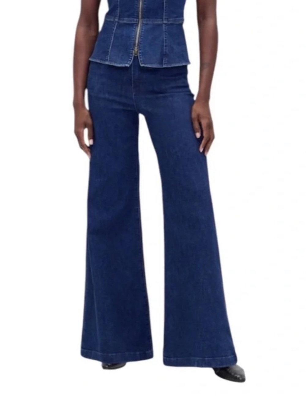 GAP Dark Indigo High-Waist Wide-Leg Jeans